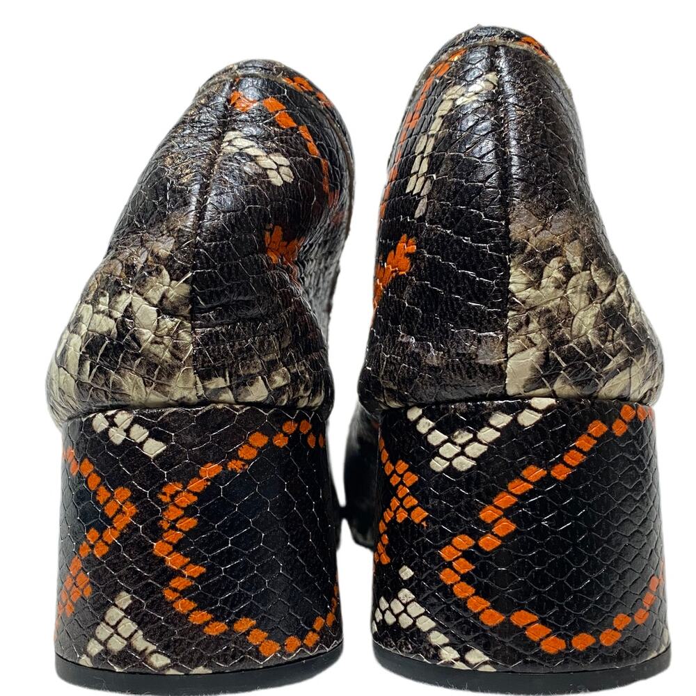 Zara Basic Collection Black/Orange Snake Print Ba… - image 4